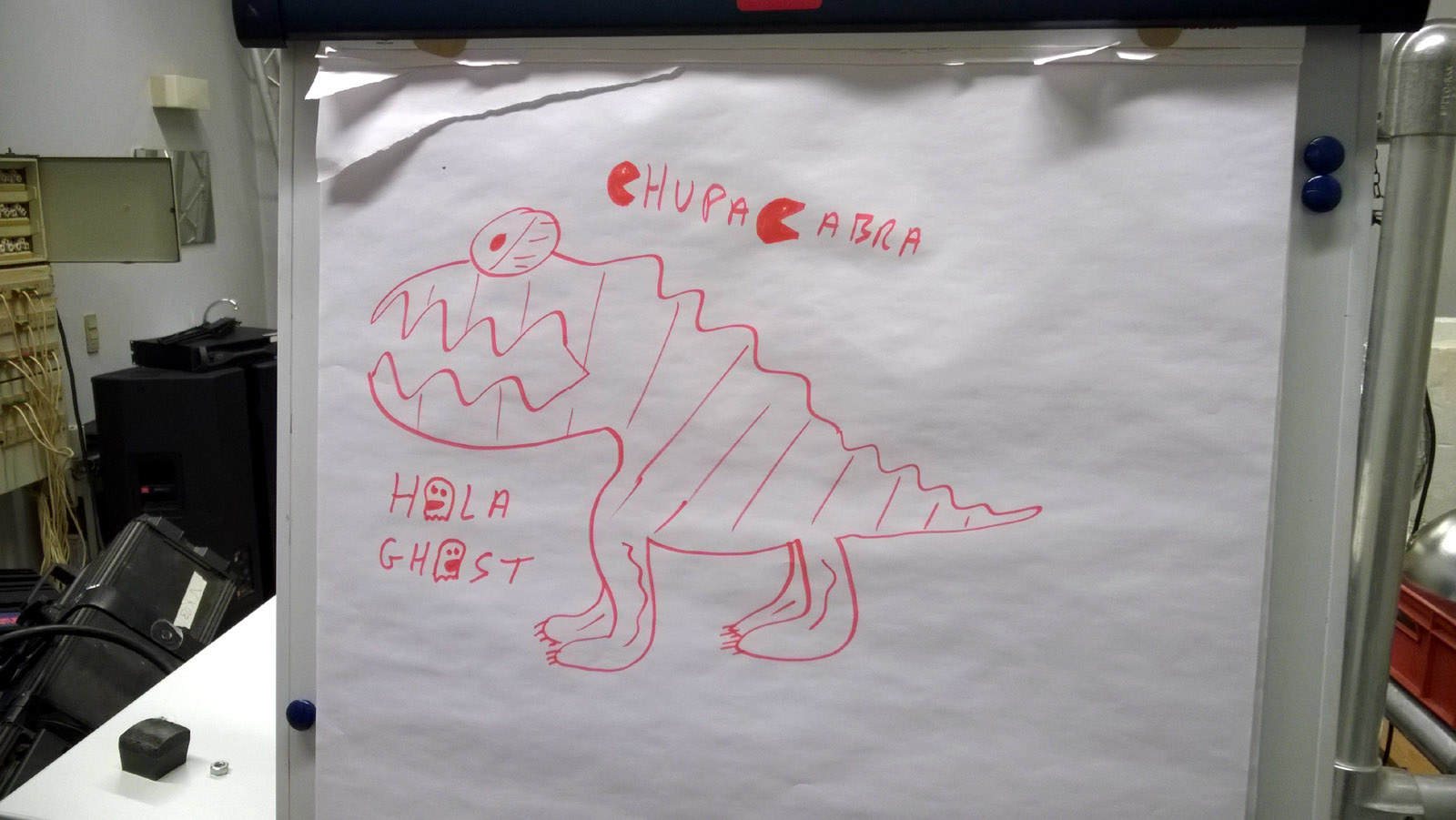 Hola Ghost : "Chupacabra" Video Shoot, Valby, 2014-01-26, KP's drawing