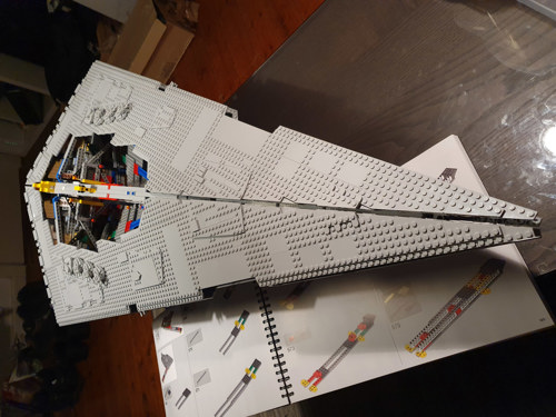Building an Imperial Star Destroyer. A lot of grey bricks to put together, but damn it was worth it. Looks awesome on the wall!
